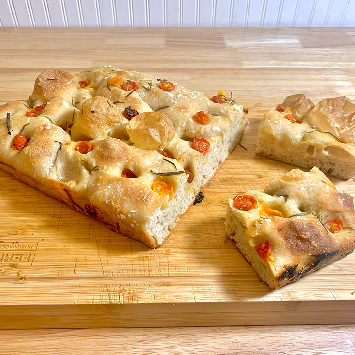 Dimpled focaccia